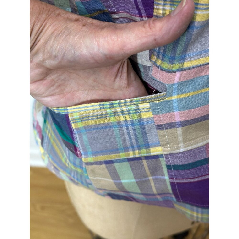 Vintage womans blazer in madras plaid patchwork by Lord & Taylor Size S/M - Picture 7 of 10